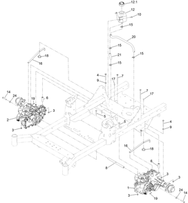 Transaxle Assembly Diagram and Parts List for 74480 400000000-999999999 Toro Lawn Tractor