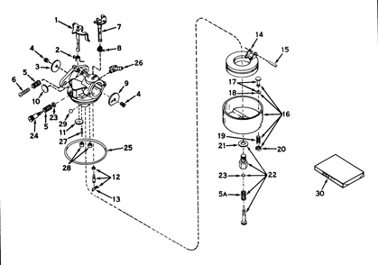 Carburetor No. 631117 Diagram and Parts List for 23100 7000001 - 7999999 Toro Lawn Mower