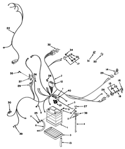 Electrical System Assembly Diagram and Parts List for R2-12O502 2000001 - 2999999 Toro Lawn Tractor