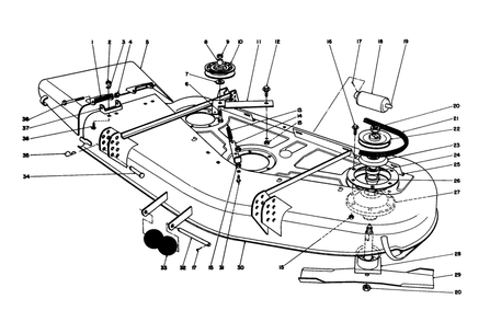 Cutting Unit Assembly Diagram and Parts List for 30753 500001 - 599999 Toro Lawn Mower