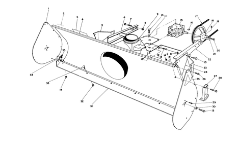 Auger Housing & Pulley Assembly Diagram and Parts List for 30761 800001 - 899999 Toro Snow Blower