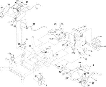Control Console And Guard Assembly Diagram and Parts List for 77248 411435988 - 999999999 Toro Lawn Tractor