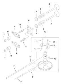 Valve & Camshaft Assembly Diagram and Parts List for 20044 99000001 - 99999999 Toro Lawn Mower