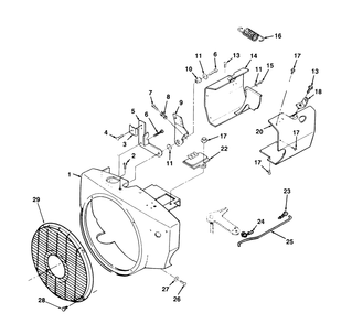 Blower Housing Assembly Diagram and Parts List for 74140 39000001 - 39999999 Toro Lawn Tractor