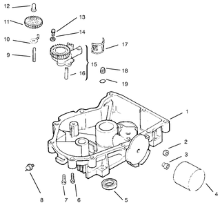 Oil Pan / Lubrication Diagram and Parts List for 72104 7900001 - 7999999 Toro Lawn Tractor