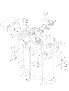 Deck Assembly Diagram and Parts List for 18740TE 400000000 - 999999999 Toro Lawn Tractor