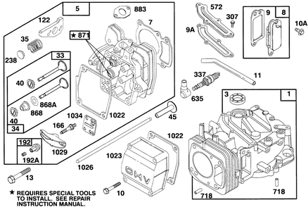 Engine Gts-150 Diagram and Parts List for 20928BC 49000001 - 49999999 Toro Lawn Mower
