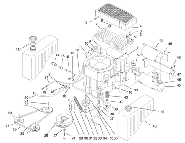 Engine And Fuel Systems Diagram and Parts List for 74160 790001 - 799999 Toro Lawn Tractor