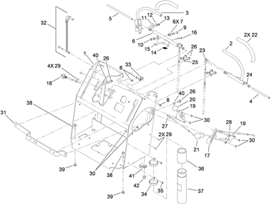 Upper Control And Tower Assembly Diagram and Parts List for 74567TE (310000001-310999999)(2010) Toro Lawn Mower