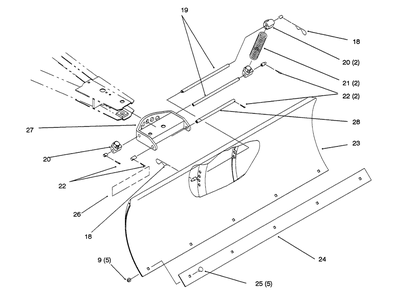 Blade Assembly Diagram and Parts List for 79350 5900001 - 5999999 Toro Lawn Tractor