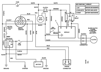 Electric Schematic Diagram and Parts List for 30187 790001 - 795000 Toro Lawn Tractor Accessories