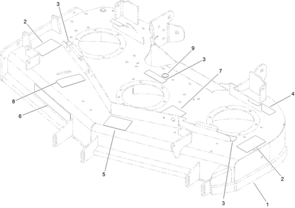 Deck Decal Assembly Diagram and Parts List for 72902TE 411000000-999999999 Toro Lawn Mower