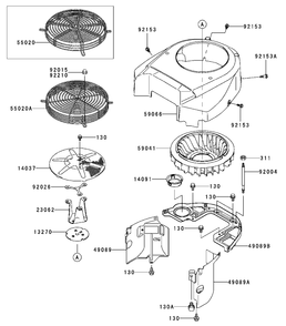 Cooling Equipment Assembly Diagram and Parts List for 74416 (250000001-250005000)(2005) Toro Lawn Mower