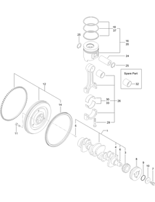 Part Location Diagram of 133-6766 Toro Piston Asm