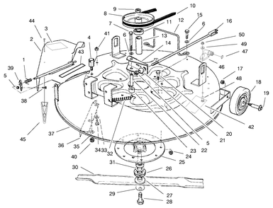 Cutting Unit Assembly Diagram and Parts List for 70122 9900001 - 9999999 Toro Lawn Tractor