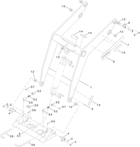 Loader And Quick Attach Assembly Diagram and Parts List for 22318 409342969 - 409809999 Toro Lawn Tractor Accessories