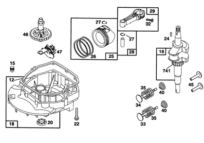 Engine Briggs & Stratton Model 128802-0615-01 Diagram and Parts List for 20461 6900001 - 6999999 Toro Lawn Mower