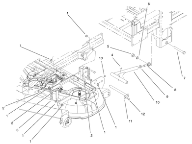 Frame And Deck Assembly Diagram and Parts List for 74231 (230000001-230006000)(2003) Toro Lawn Mower