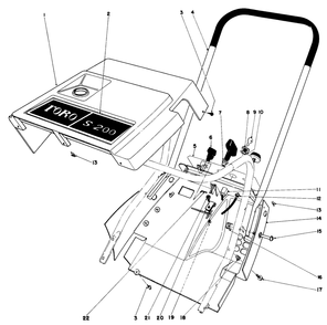 Shroud & Handle Assembly (Model 38120) Diagram and Parts List for 38120 0500000 - 0999999 Toro Snow Blower