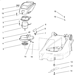 Motor And Blade Assembly Diagram and Parts List for 21071 9900001 - 9999999 Toro Lawn Mower