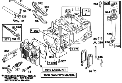 Engine Briggs & Stratton Model 12a802-0611-01 Diagram and Parts List for 20904BC 5900001 - 5999999 Toro Lawn Mower