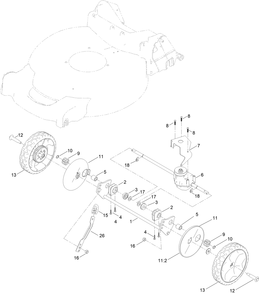 Rear Wheel And Height-Of-Cut Assembly Diagram and Parts List for 21357 411700000 - 412246471 Toro Lawn Mower