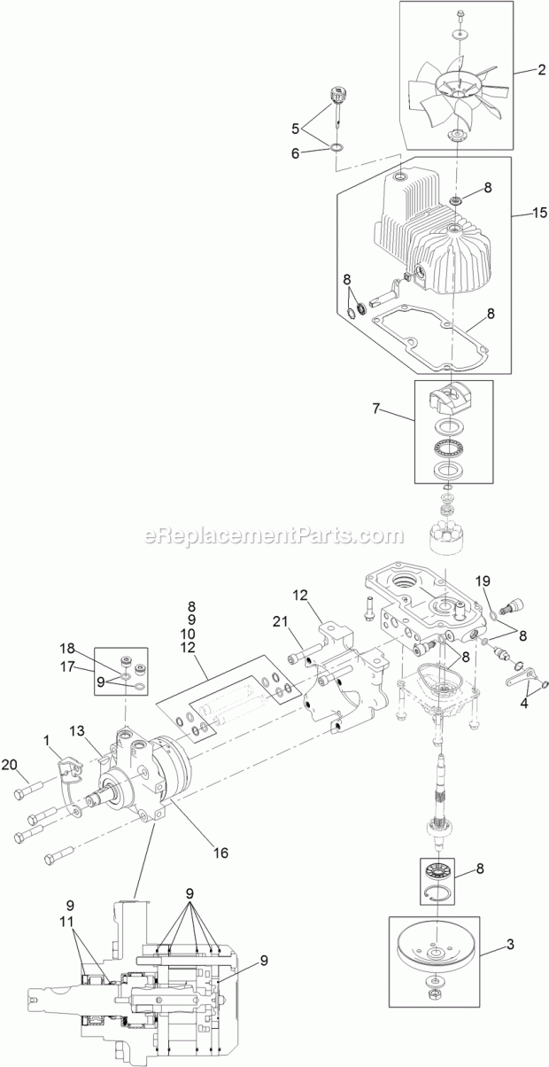 Rh Hydro Assembly No. 116-6414 Diagram and Parts List for 74957 314000001-314999999 Toro Lawn Mower