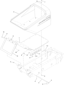 Hopper Assembly Diagram and Parts List for 68138 403300000 - 404319999 Toro Lawn Tractor Accessories