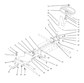 Front Axle And Steering Diagram and Parts List for 73421 5900001 - 5901046 Toro Lawn Tractor