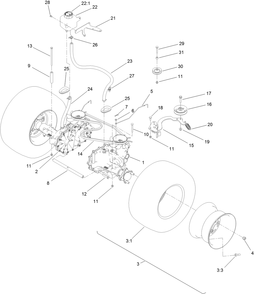 Transmission Assembly Diagram and Parts List for 44430 406914110-406914137 Toro Lawn Mower