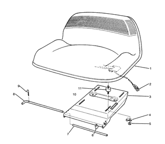 Seat Assembly Diagram and Parts List for 70080 5900001 - 5999999 Toro Lawn Tractor