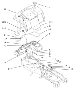 Fuel System Assembly Diagram and Parts List for 73550 8900001 - 8999999 Toro Lawn Tractor