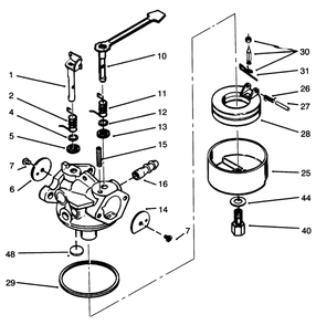 Carburetor No. 632641 Diagram and Parts List for 38176 6900001 - 6999999 Toro Snow Blower