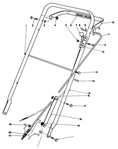 Handle Assembly (Model 22020) Diagram and Parts List for 22020 3000001 - 3999999 Toro Lawn Mower