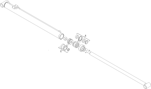 Hydraulic Cylinder Assembly No. 132-1685 Diagram and Parts List for 22530 405540000 - 406499999 Toro Lawn Tractor Accessories