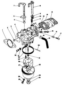 Carburetor Assembly (Model No. Vml0-2) Diagram and Parts List for 20320 2000001 - 2999999 Toro Lawn Mower