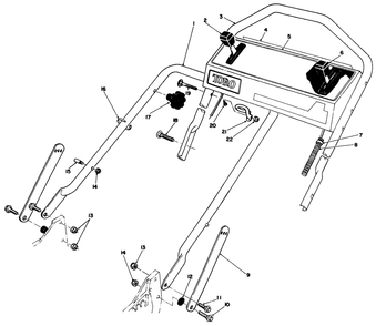 Handle Assembly Diagram and Parts List for 20320 2000001 - 2999999 Toro Lawn Mower