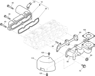Inlet And Exhaust Manifold Assembly Diagram and Parts List for 22324 407960000 - 409359999 Toro Lawn Tractor Accessories
