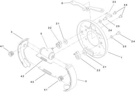 Left Hand Brake Assembly No. 104-6807 Diagram and Parts List for 12004TC 260000001 - 260999999 Toro Lawn Tractor