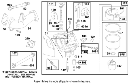 Engine Briggs & Stratton Model 28q777-0668-A1 Diagram and Parts List for 71218 7900001 - 7999999 Toro Lawn Tractor