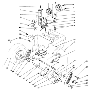 Traction Drive Assembly Diagram and Parts List for 38510 9000001 - 9999999 Toro Snow Blower