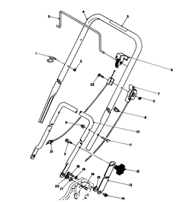 Handle & Throttle Control Assembly Diagram and Parts List for 20180 2000001 - 2999999 Toro Lawn Mower
