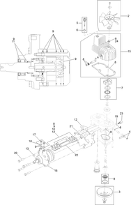 Lh Hydro Assembly Diagram and Parts List for 74926 402090000-403005769 Toro Lawn Mower