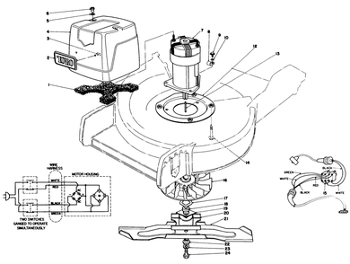 Motor & Blade Assembly Diagram and Parts List for 20564 5000001 - 5999999 Toro Lawn Mower