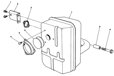 Muffler Assembly Diagram and Parts List for 30112 0000001 - 0999999 Toro Lawn Tractor Accessories