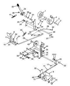 Clutch, Brake And Speed Control Linkage Diagram and Parts List for 73380 3900001 - 3999999 Toro Lawn Tractor