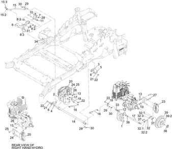 Park Brake Assembly Diagram and Parts List for 72968 412413921 - 412799999 Toro Lawn Tractor
