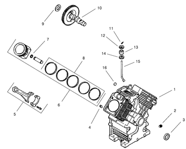 Group 2-Crankcase Diagram and Parts List for 22305TE 990001 - 999999 Toro Lawn Tractor Accessories