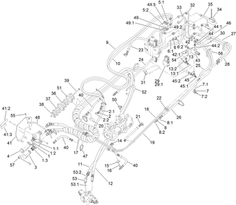 Manifold Hydraulic Assembly Diagram and Parts List for 22370 413000000 - 414487256 Toro Lawn Tractor Accessories