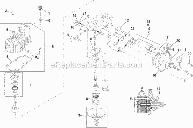 Rh Hydro Assembly No. 116-6418 Diagram and Parts List for 74956 313000001-313999999 Toro Lawn Mower